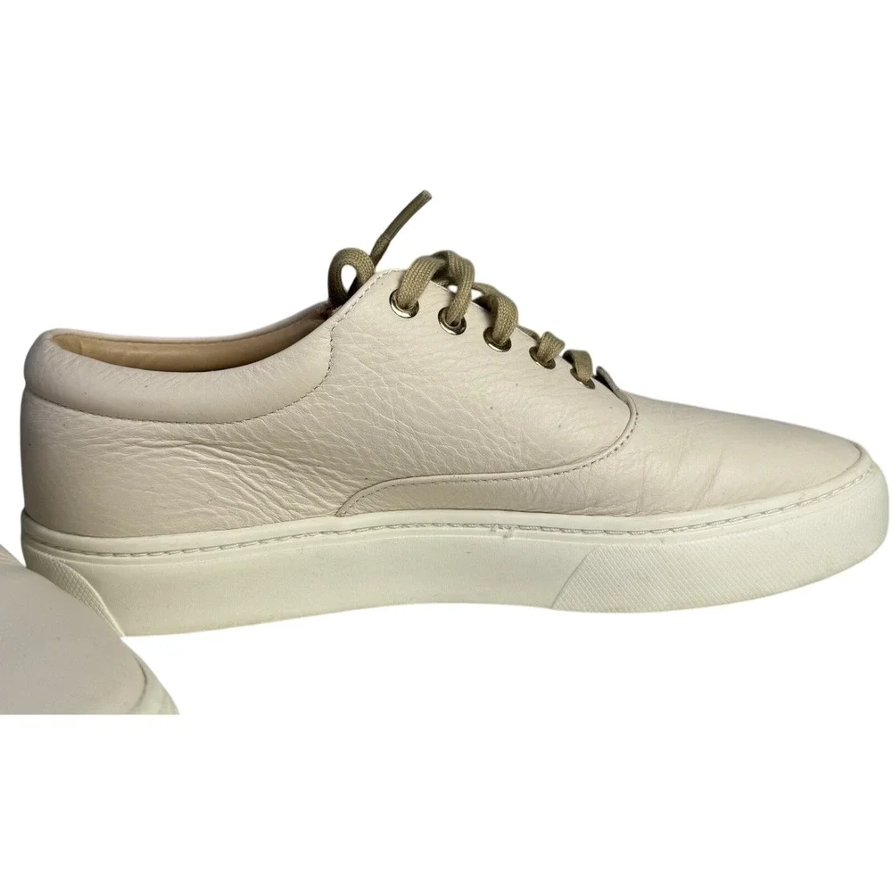 Nisolo Anthropologie Sneakers Everyday Ivory‎ Bone Lace Up Leather Womens Sz 8